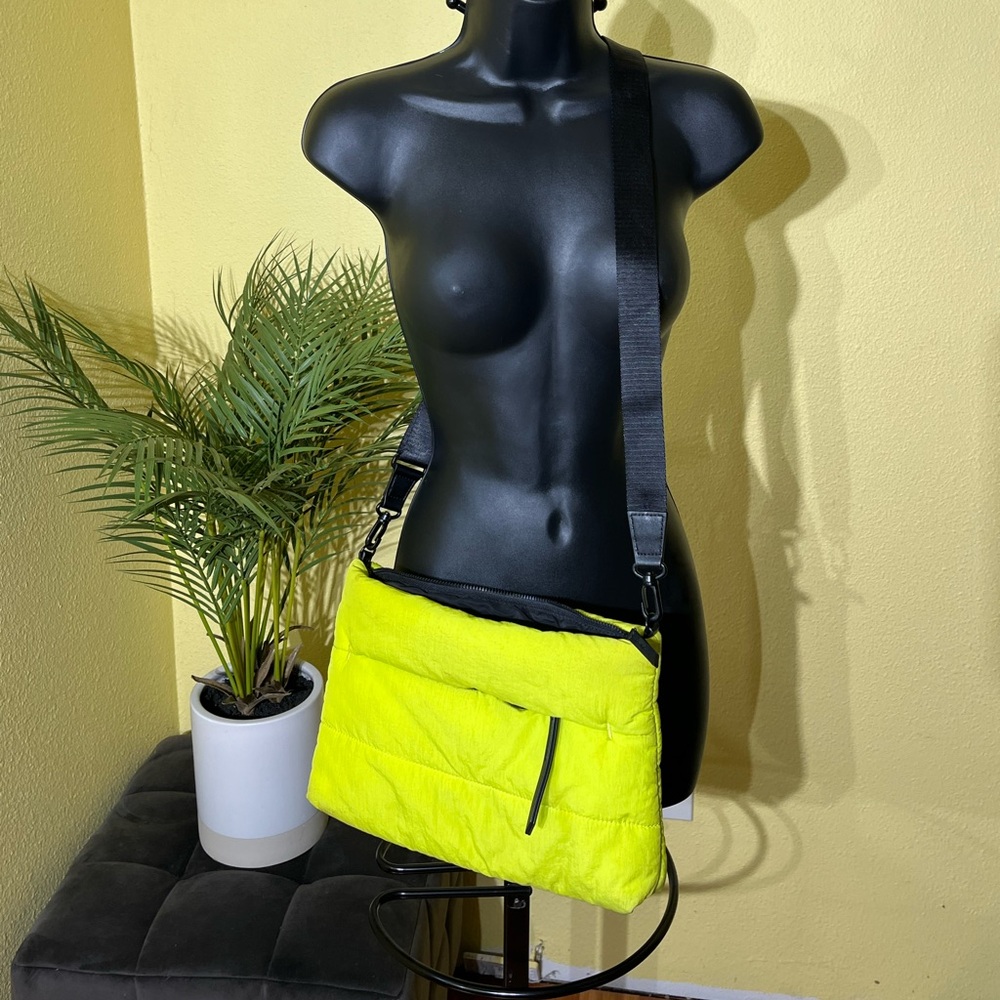 Trouvé Nylon crossbody bag in neon yellow